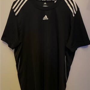 Adidas Men's Black and White Short Sleeve Tee